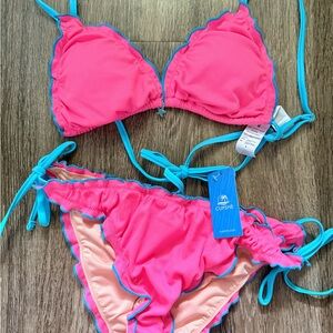 Cupshe Pink and Blue String Bikini